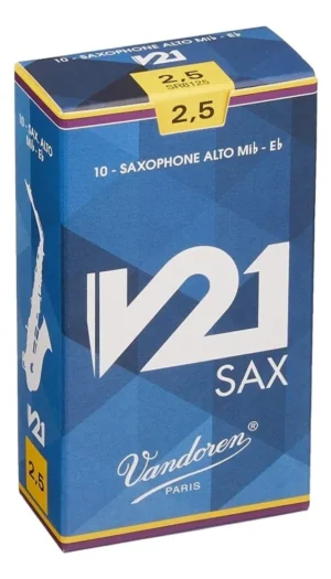 Vandoren Alto Saxophone Reed V21 Grade 2.5 Box of 10