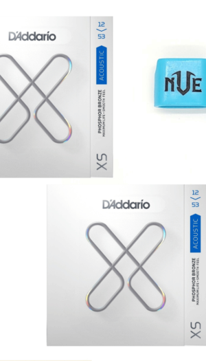 D'Addario XSAPB1253 XS Phosphor Bronze Twin Pack — 2 Sets + Free Blue Peg Winder
