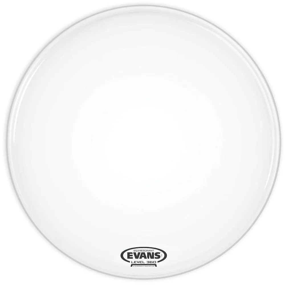 Evans EQ3 Resonant Coated White Bass Drum Head, No Port, 18 Inch - Image 2