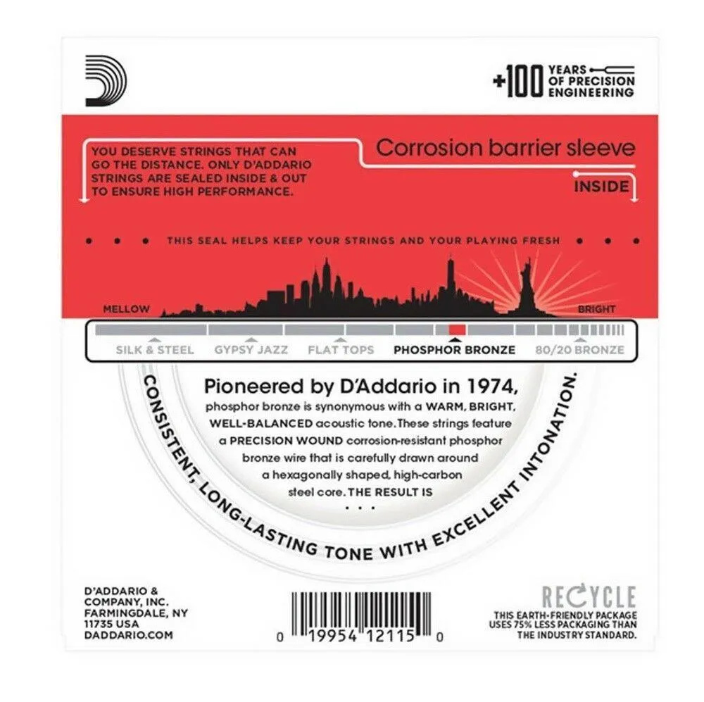 D'Addario EJ17 Phosphor Bronze Medium Acoustic Strings 13 - 56 - Image 2