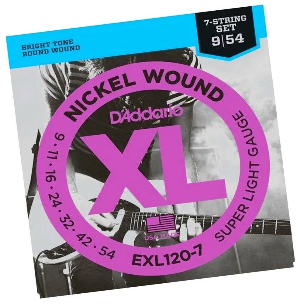 4 Packs D'Addario EXL120-7 Super Lite 7-String Electric Guitar Strings 9 - 54 - Image 2