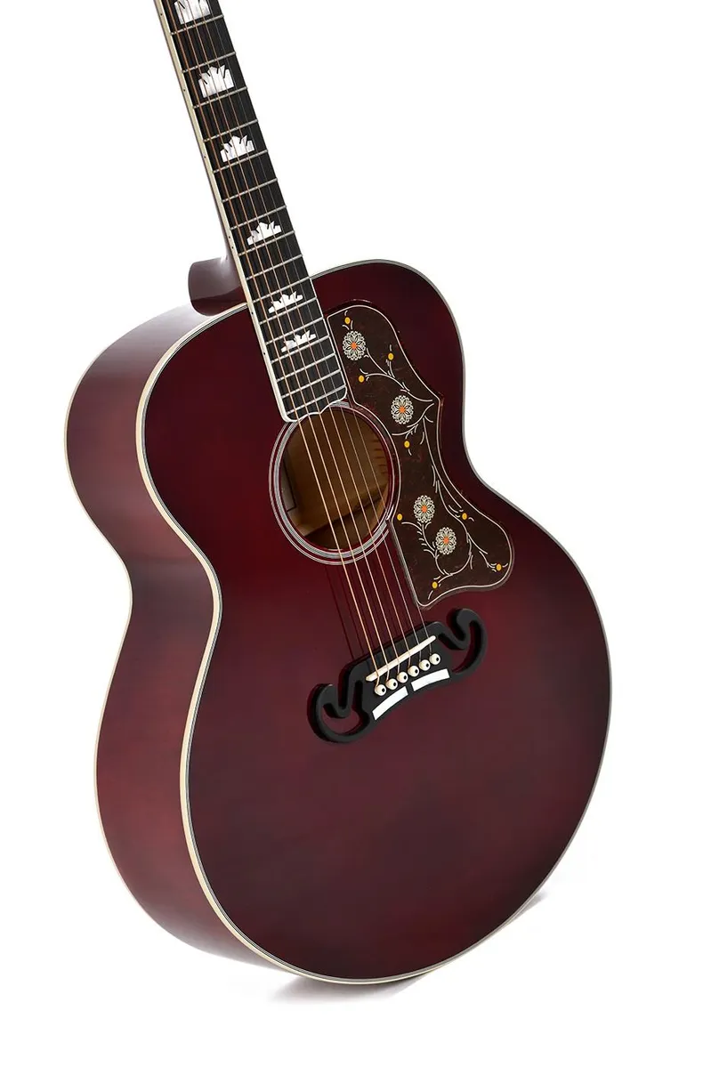 Sigma GJA-SG200 Maple Acoustic / Electric Guitar w/ Fishman Sonitone Wine Red - Image 3
