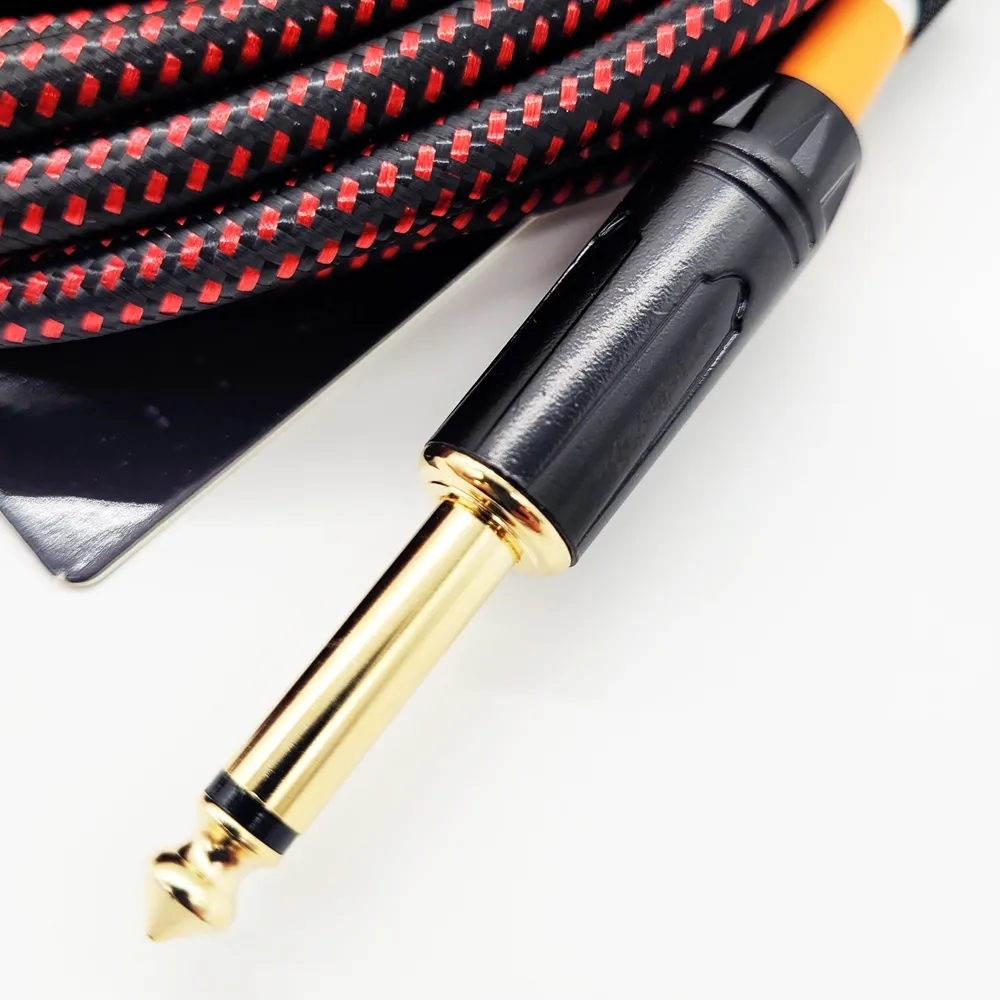 NVE Guitars Instrument Cable gold plated Plugs 20ft - 6m Straight to Straight - Red - Image 3