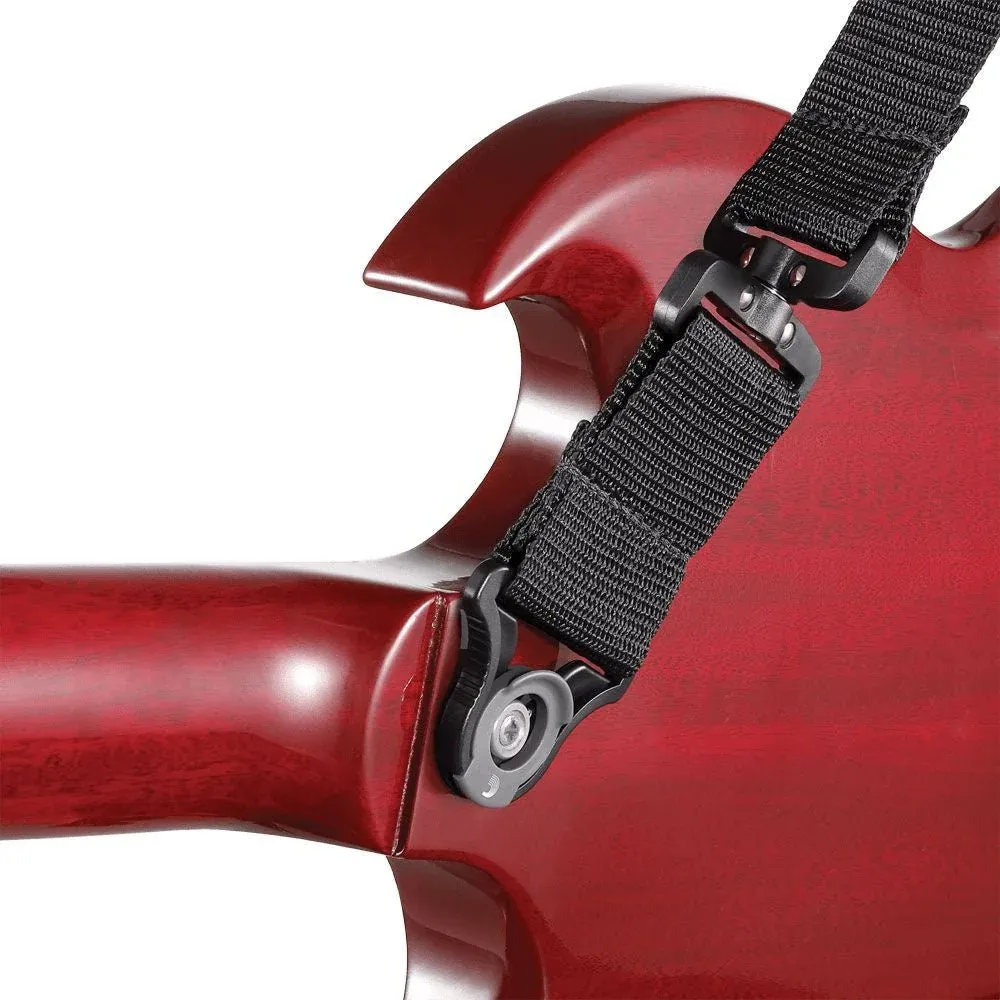 Planet Waves by D'Addario 25HYB00 Hybrid Leather Guitar Strap - Black - Image 3