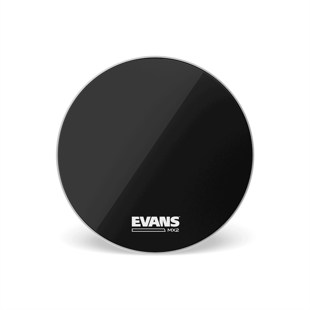 Evans MX2 Black Marching Bass Drum Head, 18 Inch - Image 4