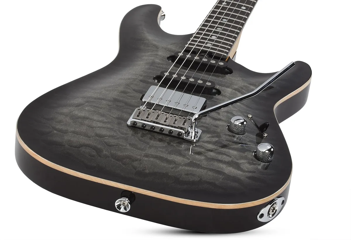 Schecter Fuji California Series Electric Guitar w/ Case - Charcoal Burst - Image 5