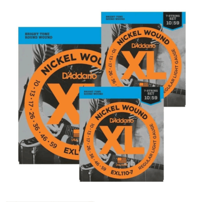 D'Addario EXL110-7 Light  7-String Electric Guitar Strings 3 Pack 10 - 59