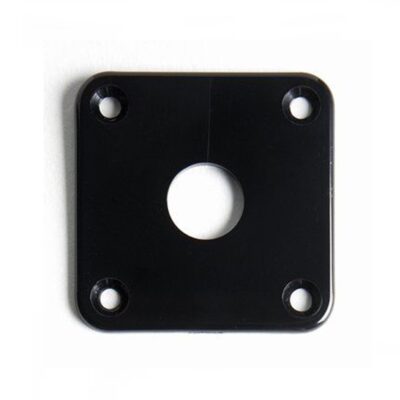 BBT Jack Plate Square for Les Paul - Black Plastic