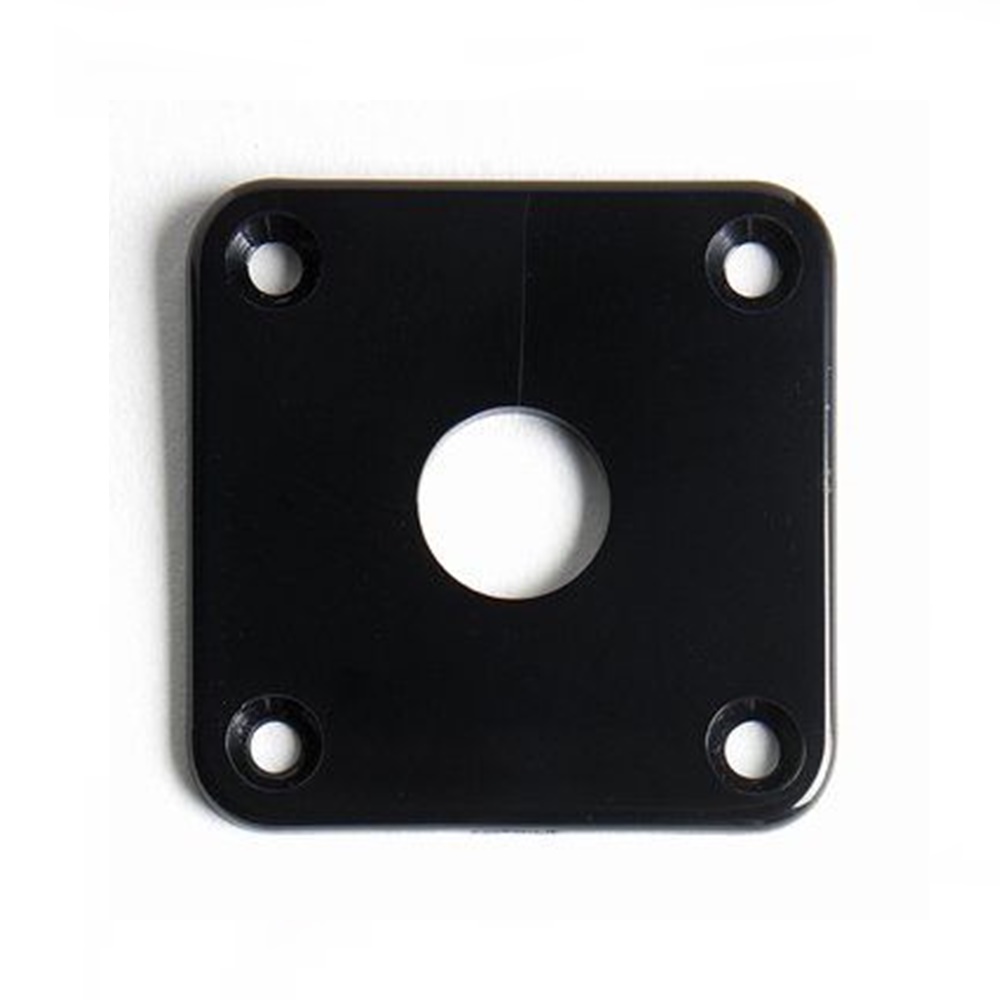 BBT Jack Plate Square for Les Paul - Black Plastic