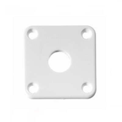 BBT Jack Plate Square for Les Paul - White Plastic