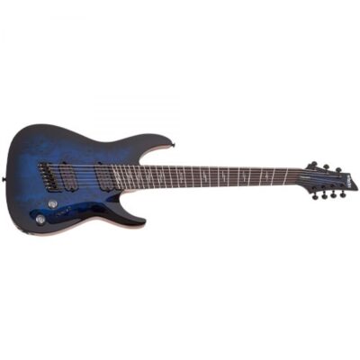 Schecter Omen Elite-7 Multiscale 7 String Electric Guitar - Blue Burst
