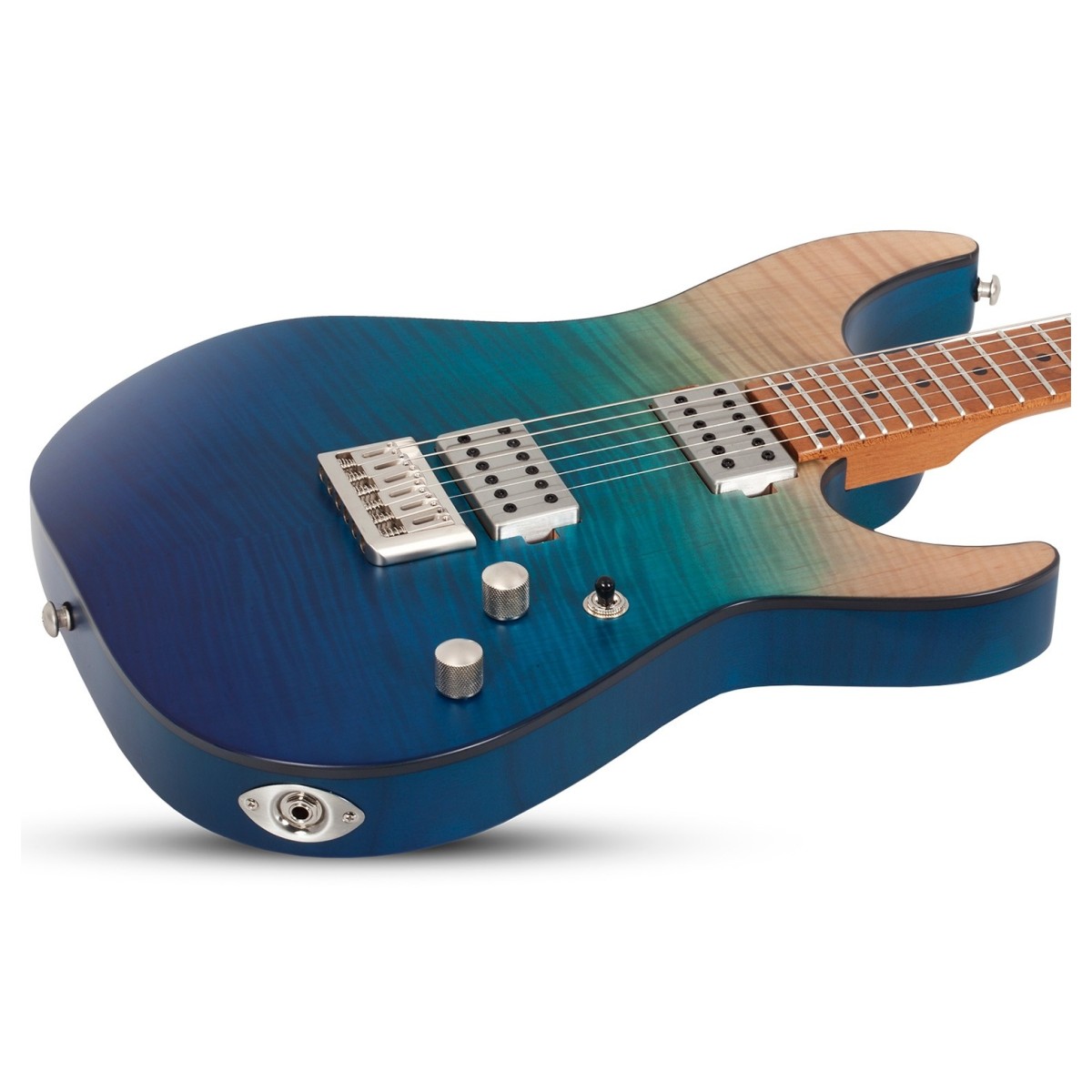 Schecter SCH3937 C-1 Standard Plus Electric Guitar - Transparent Blue Fade - Image 2