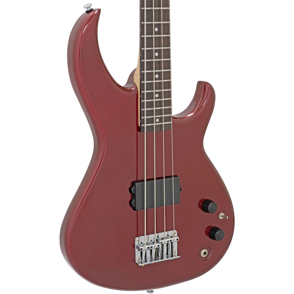 Aria Pro II SB-ONE Series Electric Bass Guitar in Candy Apple Red Gloss - Image 3