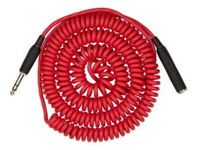 Pig Hog Hex Series Coiled Headphone Extension Cable 1/4" - 25ft - Candy Apple Red