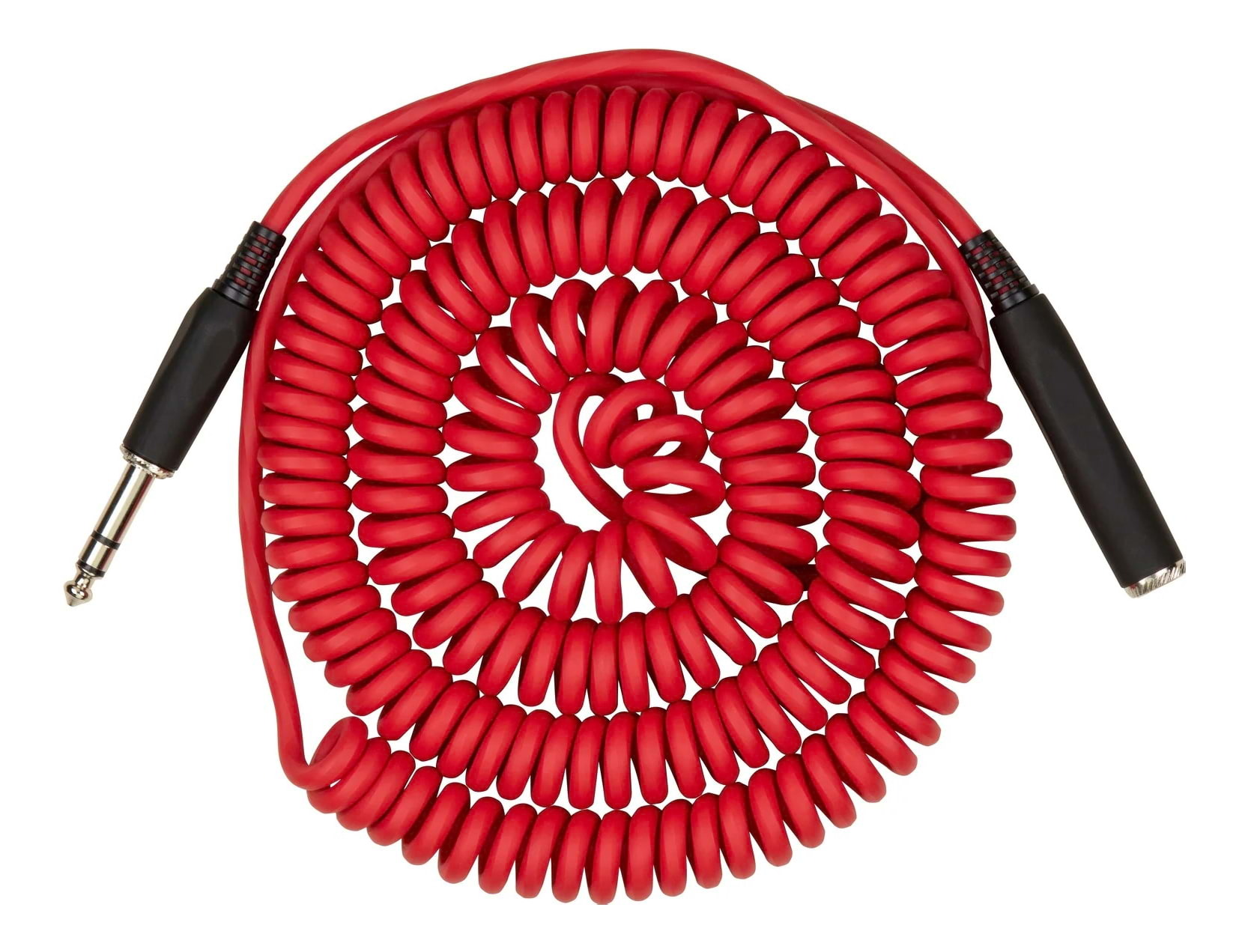 Pig Hog Hex Series Coiled Headphone Extension Cable 1/4" - 25ft - Candy Apple Red