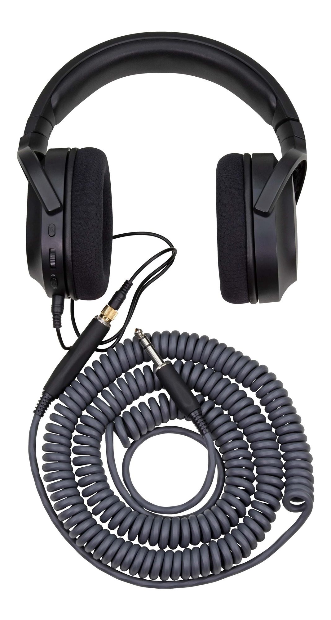 Pig Hog Hex Series Coiled Headphone Extension Cable 1/4" - 25ft - Charcoal Grey - Image 2