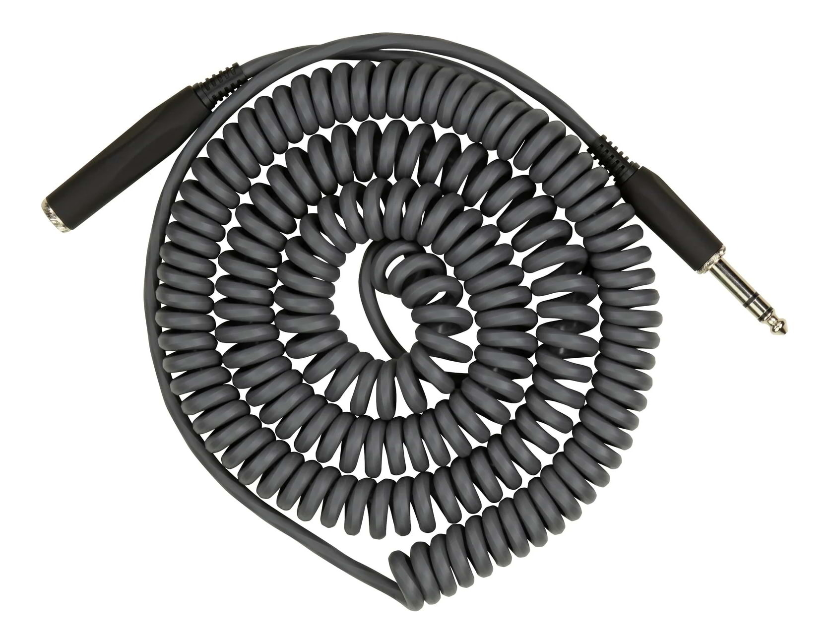 Pig Hog Hex Series Coiled Headphone Extension Cable 1/4" - 25ft - Charcoal Grey