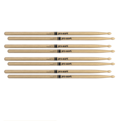 Promark TX5AW American Hickory Wood Tip 5A Pro Mark 4 Pairs Drum Sticks
