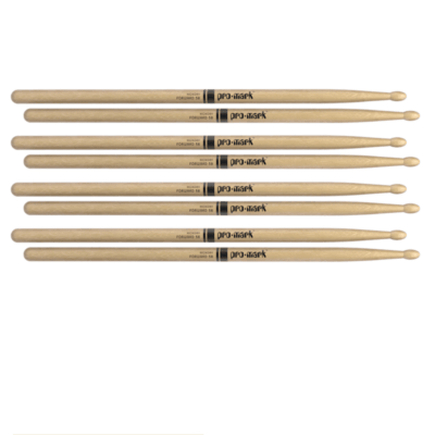 Promark American Hickory Wood Tip 5B Pro Mark Drum Sticks 4 Pairs TX5BW
