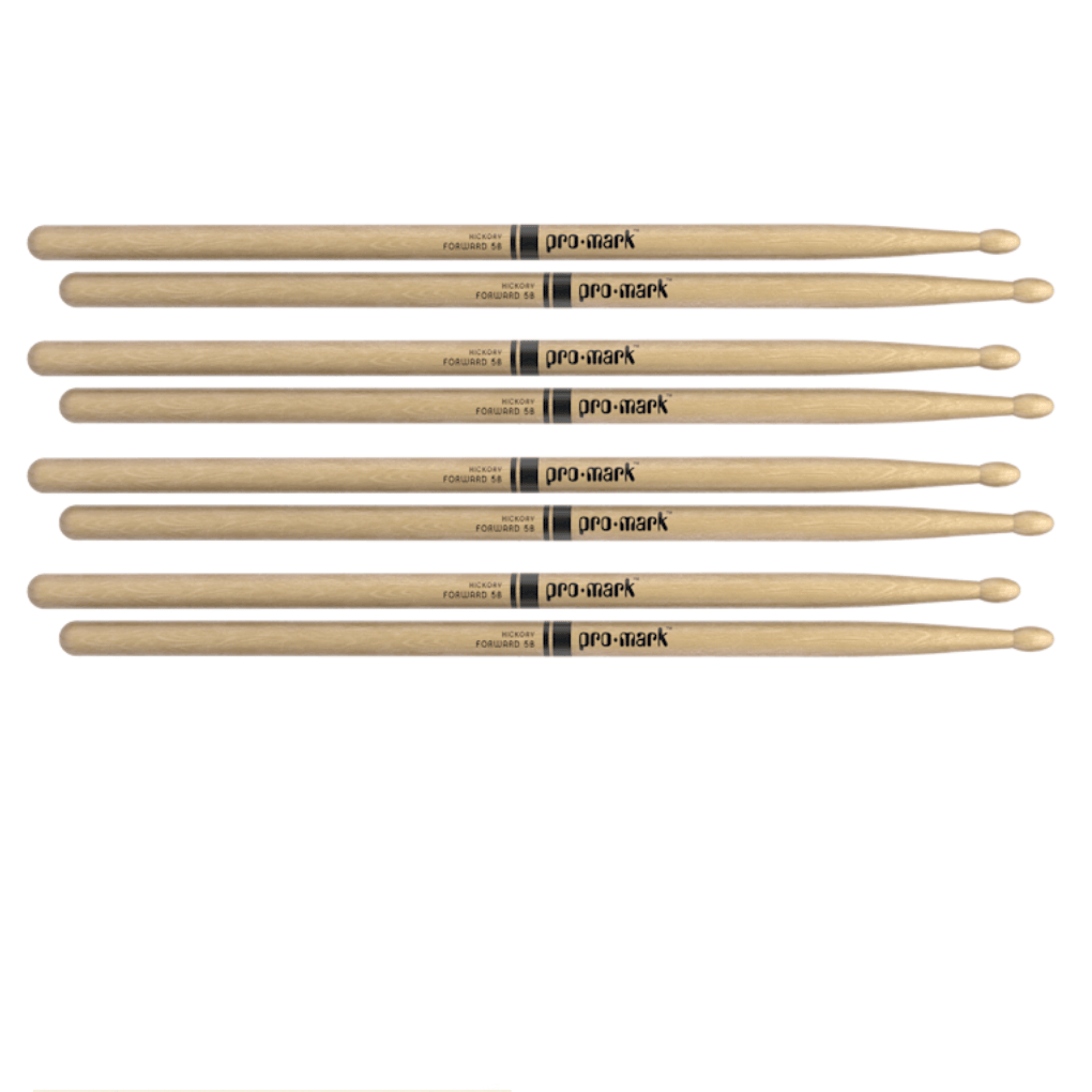 Promark American Hickory Wood Tip 5B Pro Mark Drum Sticks 4 Pairs TX5BW