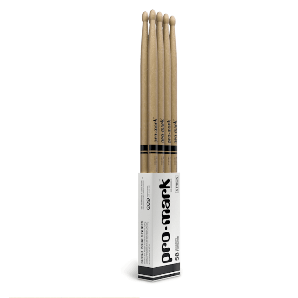 Promark American Hickory Wood Tip 5B Pro Mark Drum Sticks 4 Pairs TX5BW - Image 2
