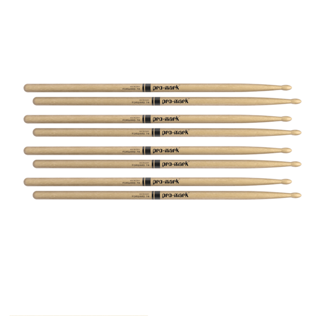 Promark American Hickory Wood Tip 7A Pro Mark Drum Sticks 4 Pairs TX7AW