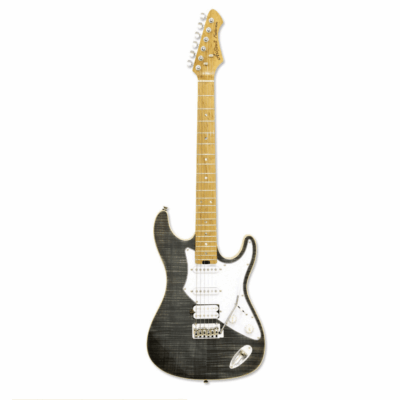 Aria 714-MK2 Fullerton Series HSS Electric Guitar in Black Diamond
