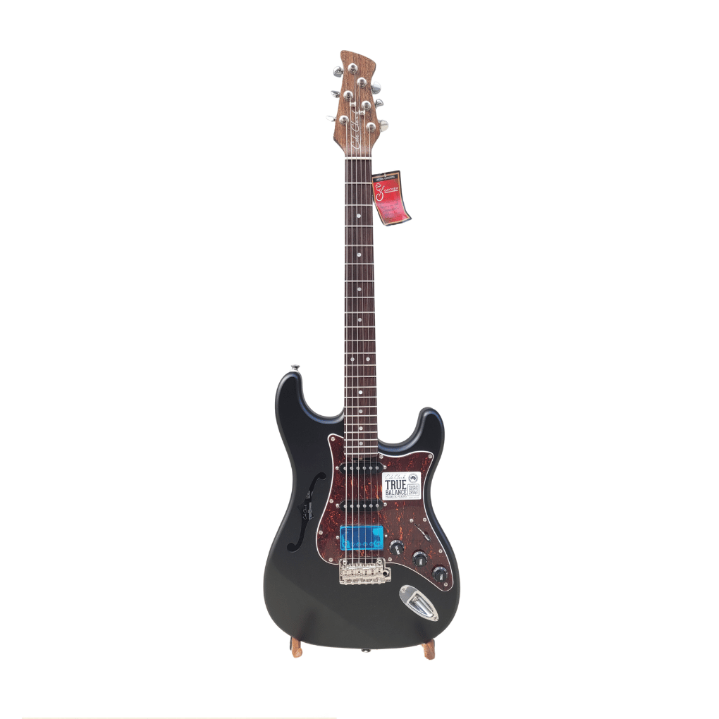 Cole Clark Hollow Baby Electric Guitar HSS, Black Tortoiseshell Pickguard