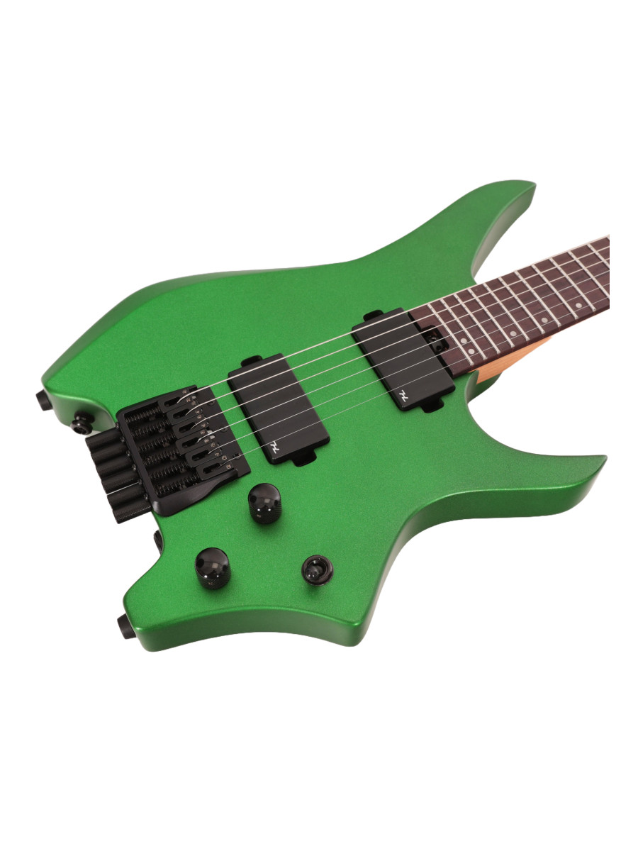 HILS HN3 – Satin Metallic Emerald Green – Headless 6-String Electric Guitar - Image 3