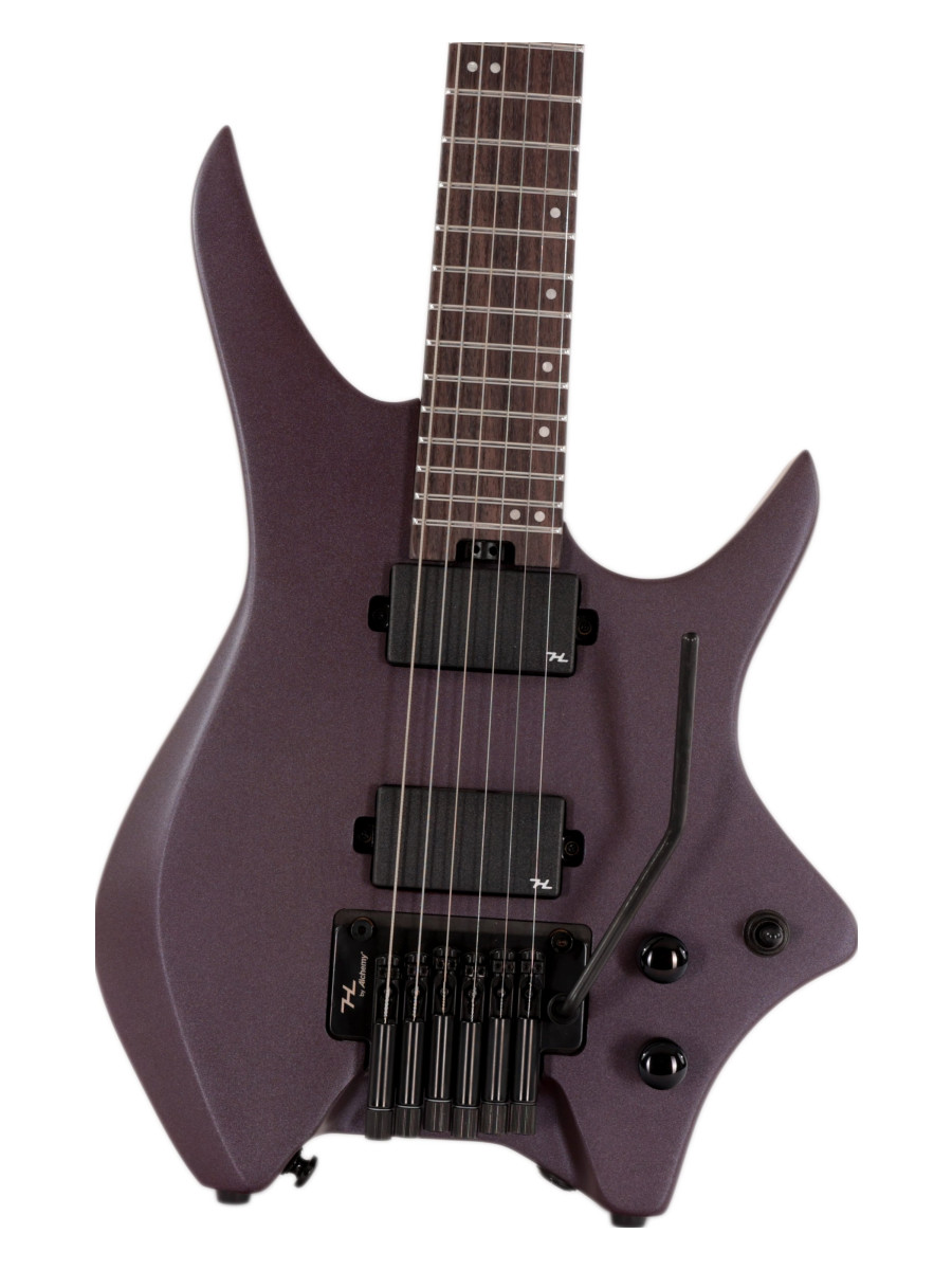 HILS HN5 — Headless Electric Guitar, Active Pickups, Tremolo, Satin Metallic Deep Purple - Image 2