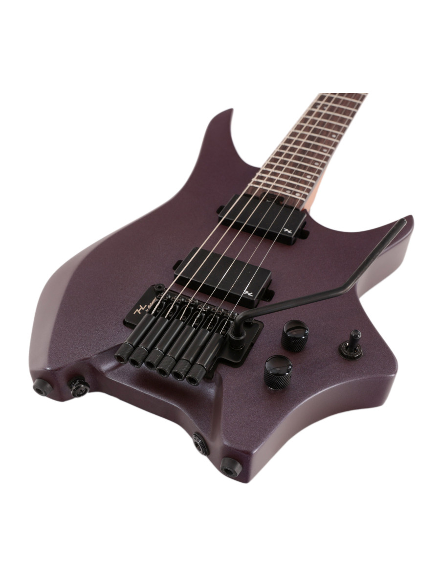 HILS HN5 — Headless Electric Guitar, Active Pickups, Tremolo, Satin Metallic Deep Purple - Image 3