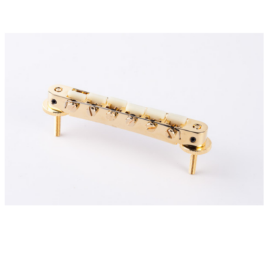 TonePros AVR2P ABR-1 Vintage Locking Bridge — Brass Pre-Notched Saddles, Gold