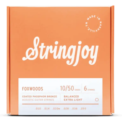 Stringjoy Foxwoods Extra Light Gauge (10-50) Coated Acoustic Guitar Strings