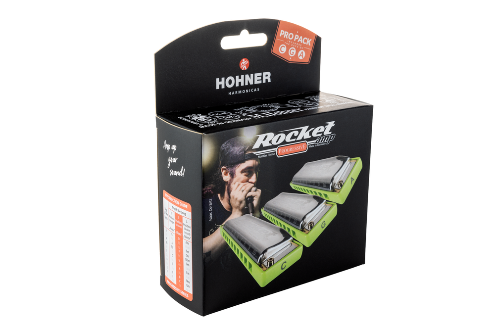 Hohner Rocket Amp Diatonic Harmonica - Pro Pack - Keys C,G,A