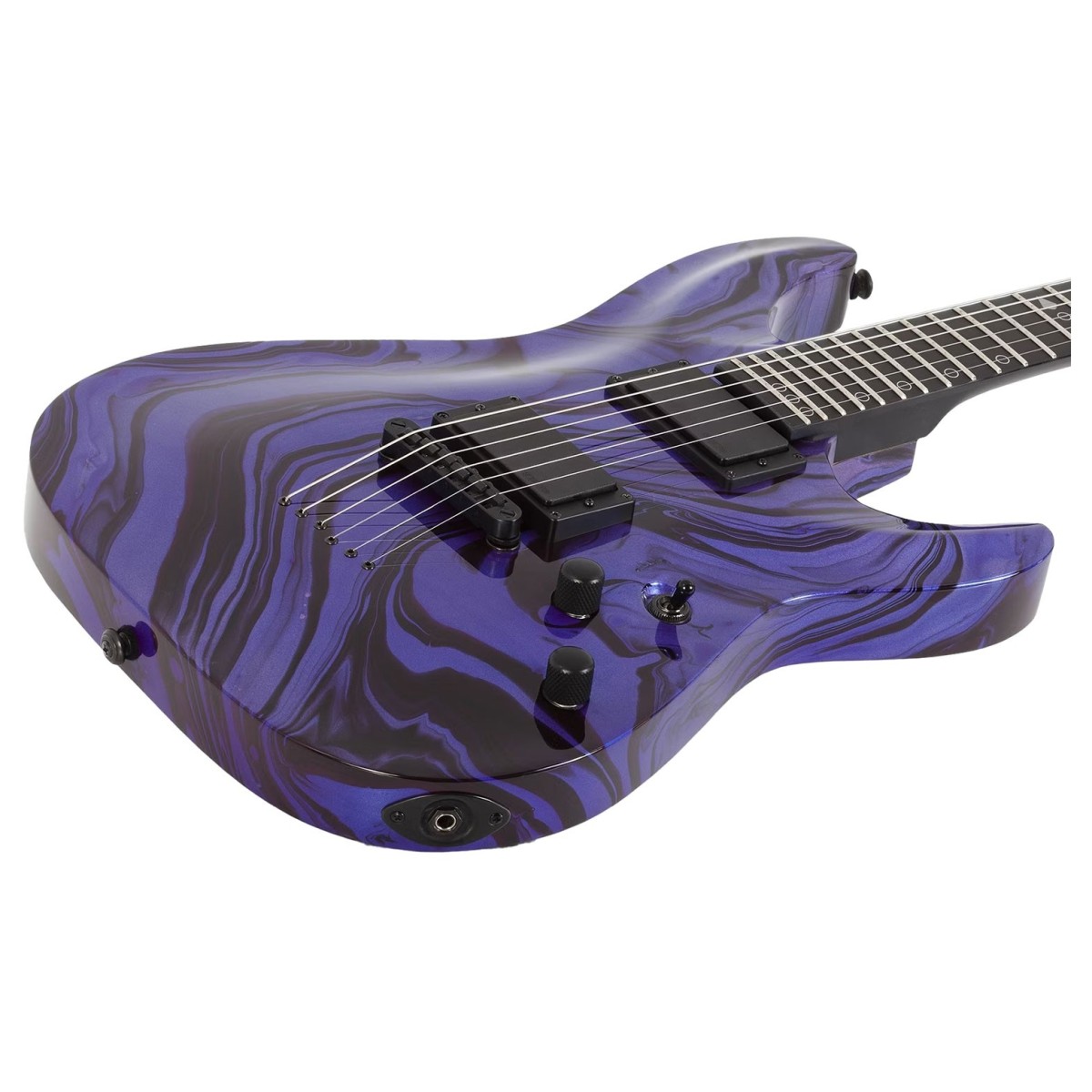 Schecter C-1 Hydro Dip Electric Guitar, Purple Obsidian - Image 2