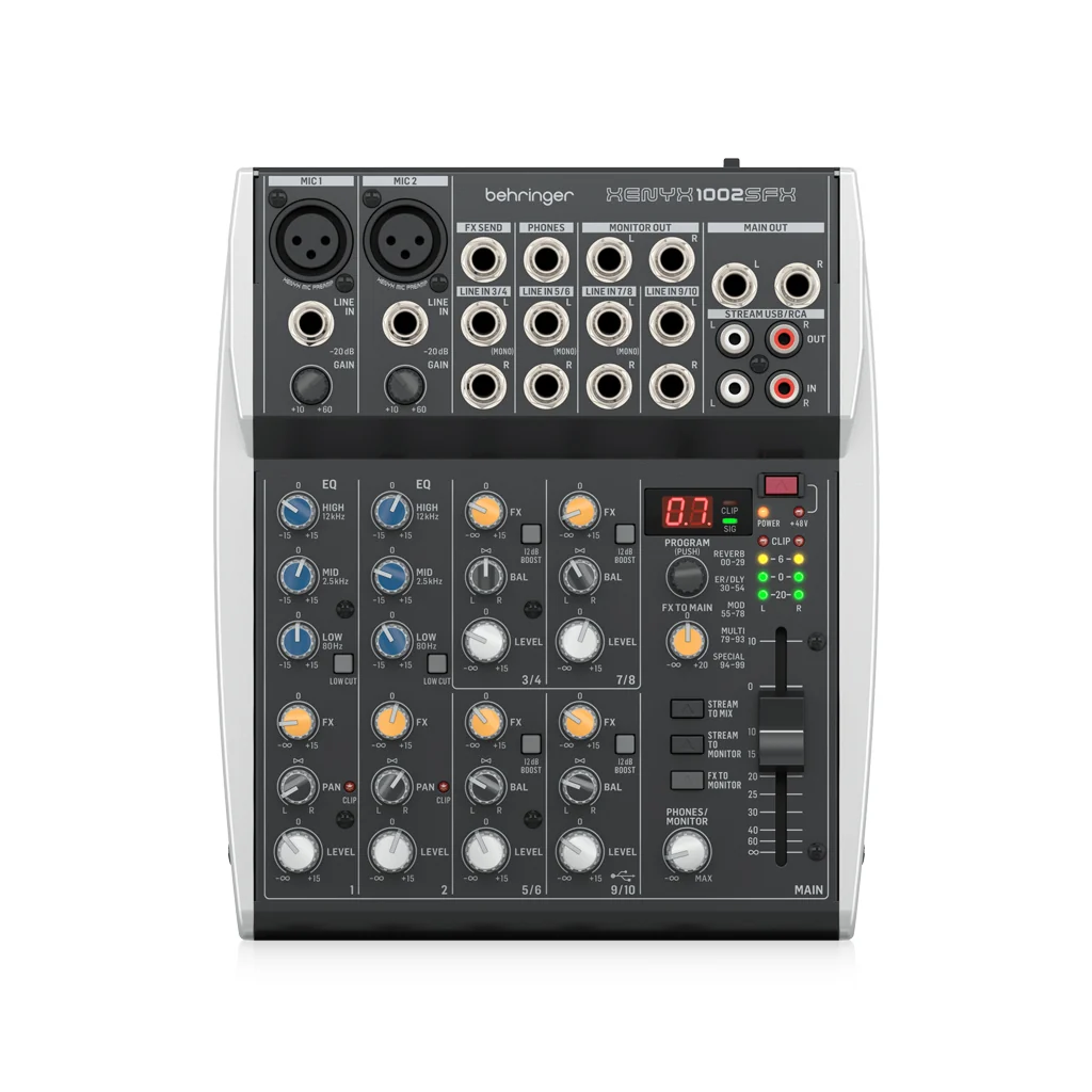 Behringer Xenyx 1002SFX 10ch Mixer W/USB AND FX